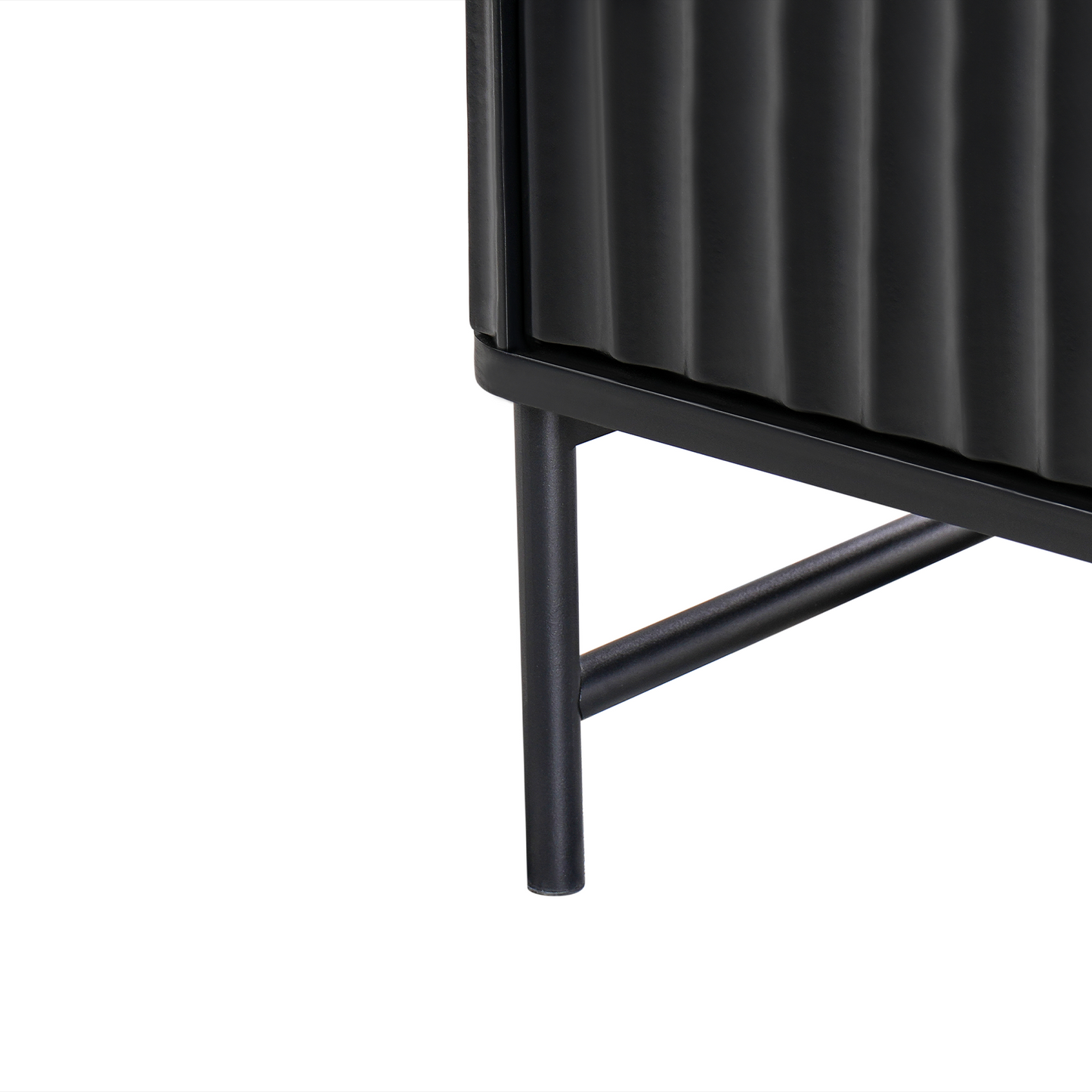 Aurora Home Sideboard Black MDF 4 Door Cabinet Marble Effect
