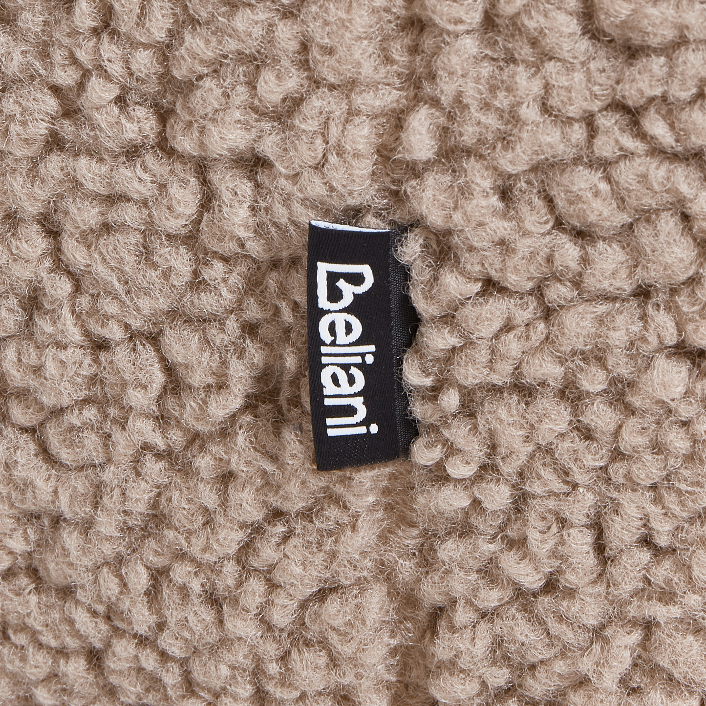 Beige Boucle Rocking Chair With Black Metal Legs And Armrests