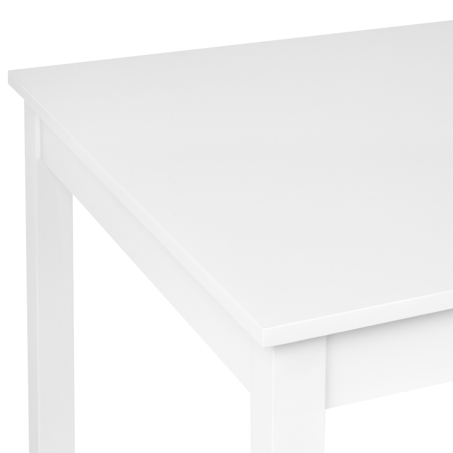CasaNova Dining Set White Poplar Wood MDF Cottage Style Table And 4 Chairs Durable Family Friendly