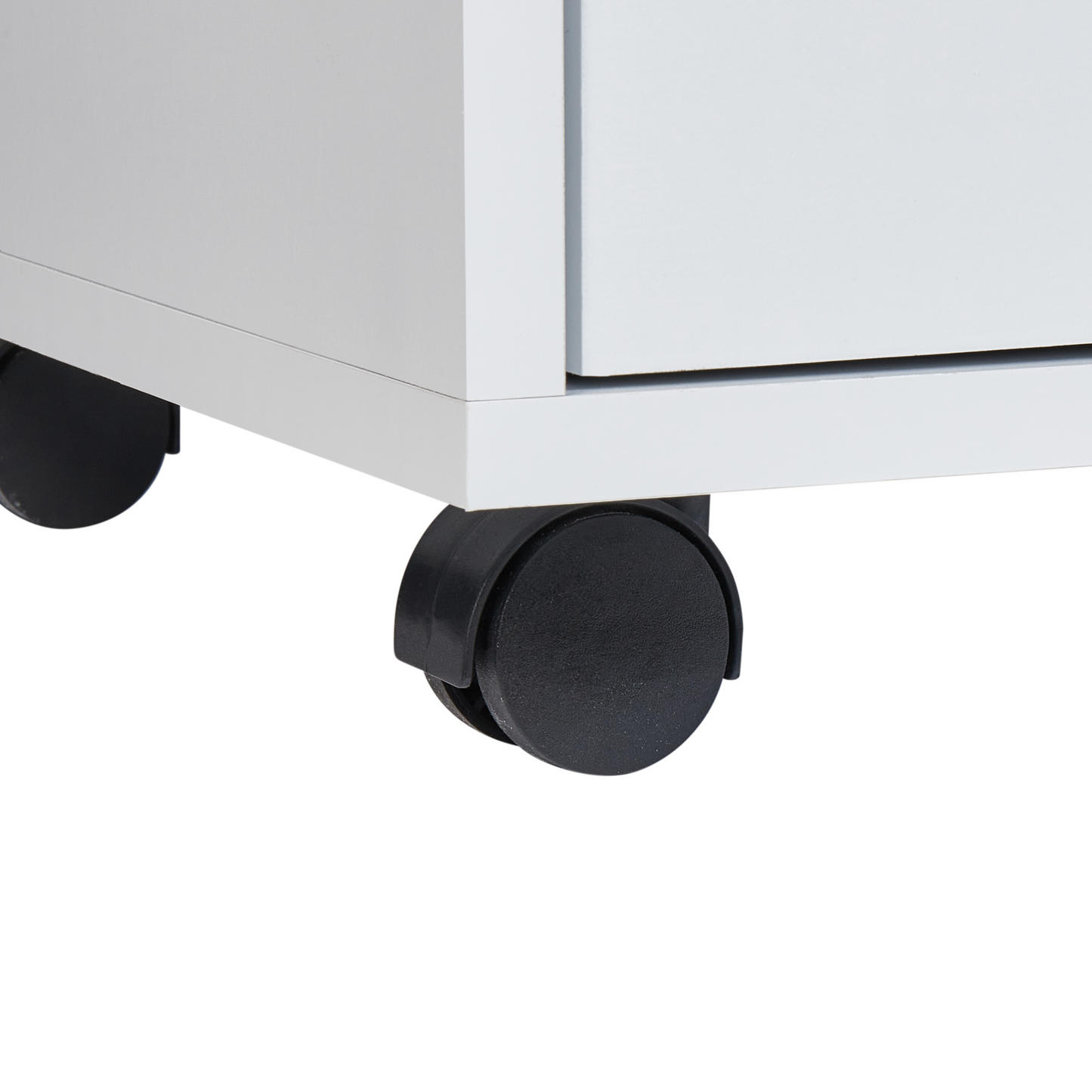 White MDP Bathroom Cabinet With 2 Drawers And Wheels