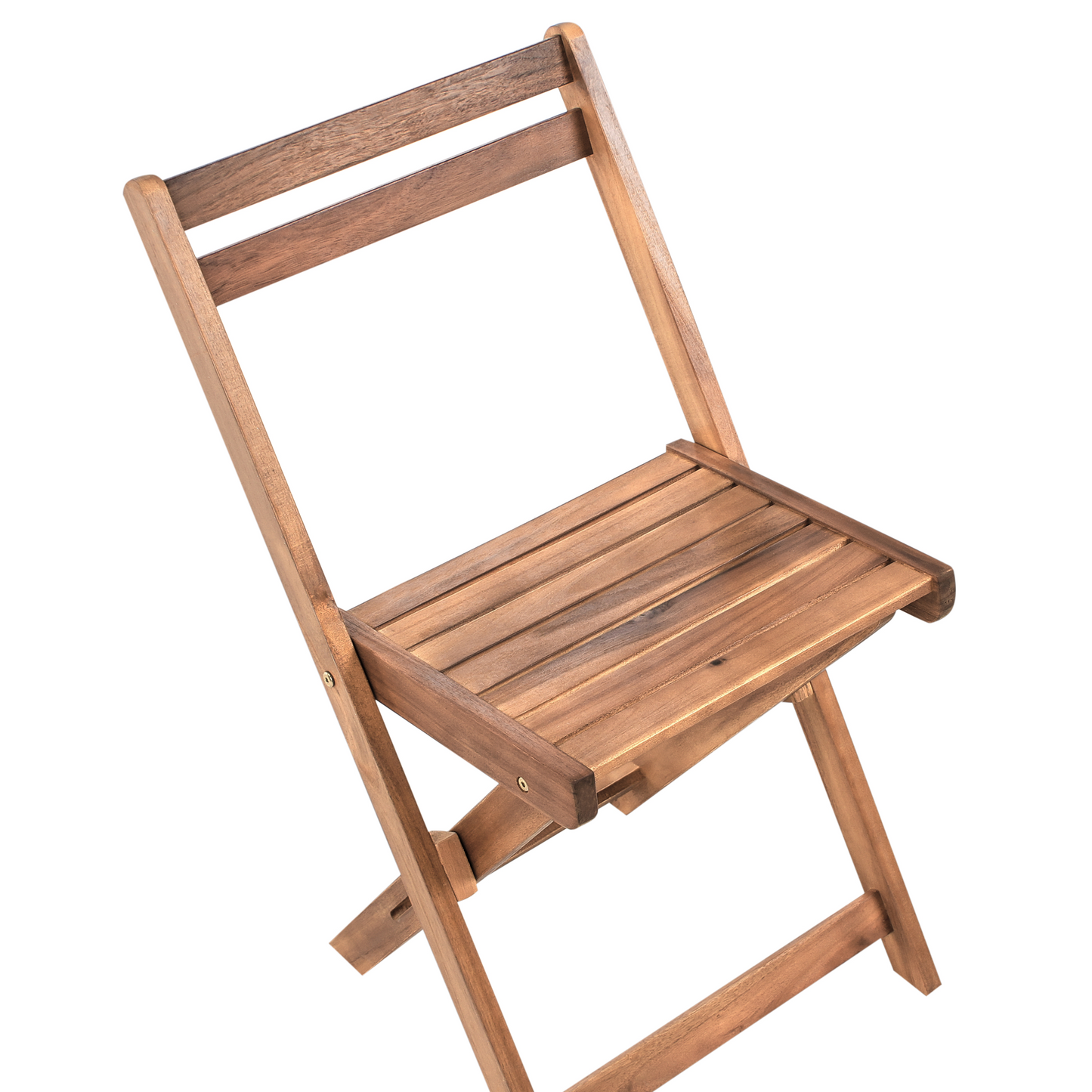3 Piece Bistro Set Brown Solid Acacia Wood Folding Slatted
