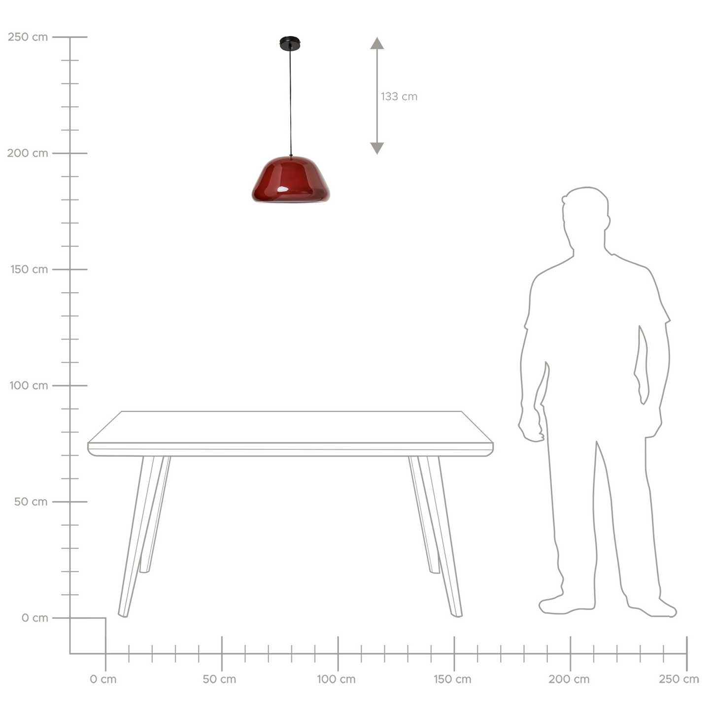 Red Metal Glossy Pendant Lamp Modern Vintage Inspired