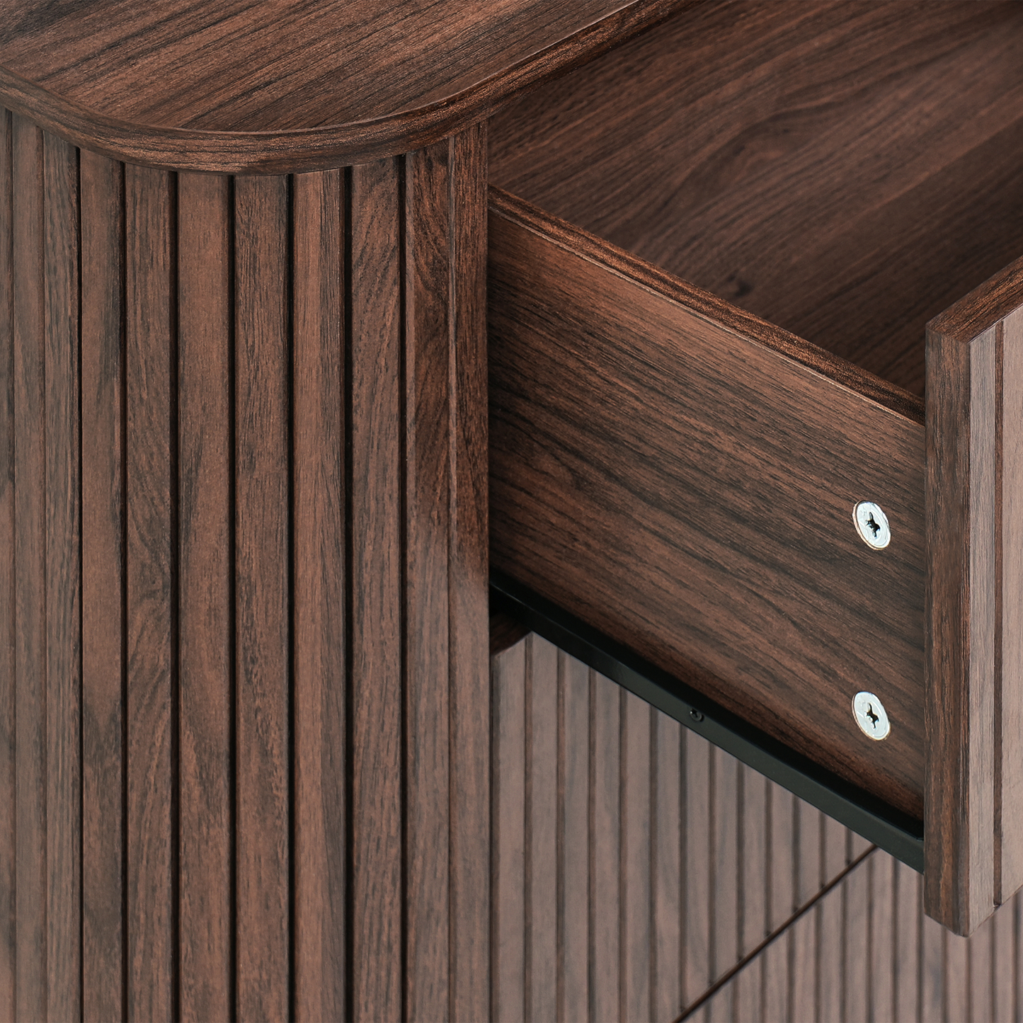 NovaStyle Retro Sideboard Chest Of Drawers Six Drawers Dark Brown