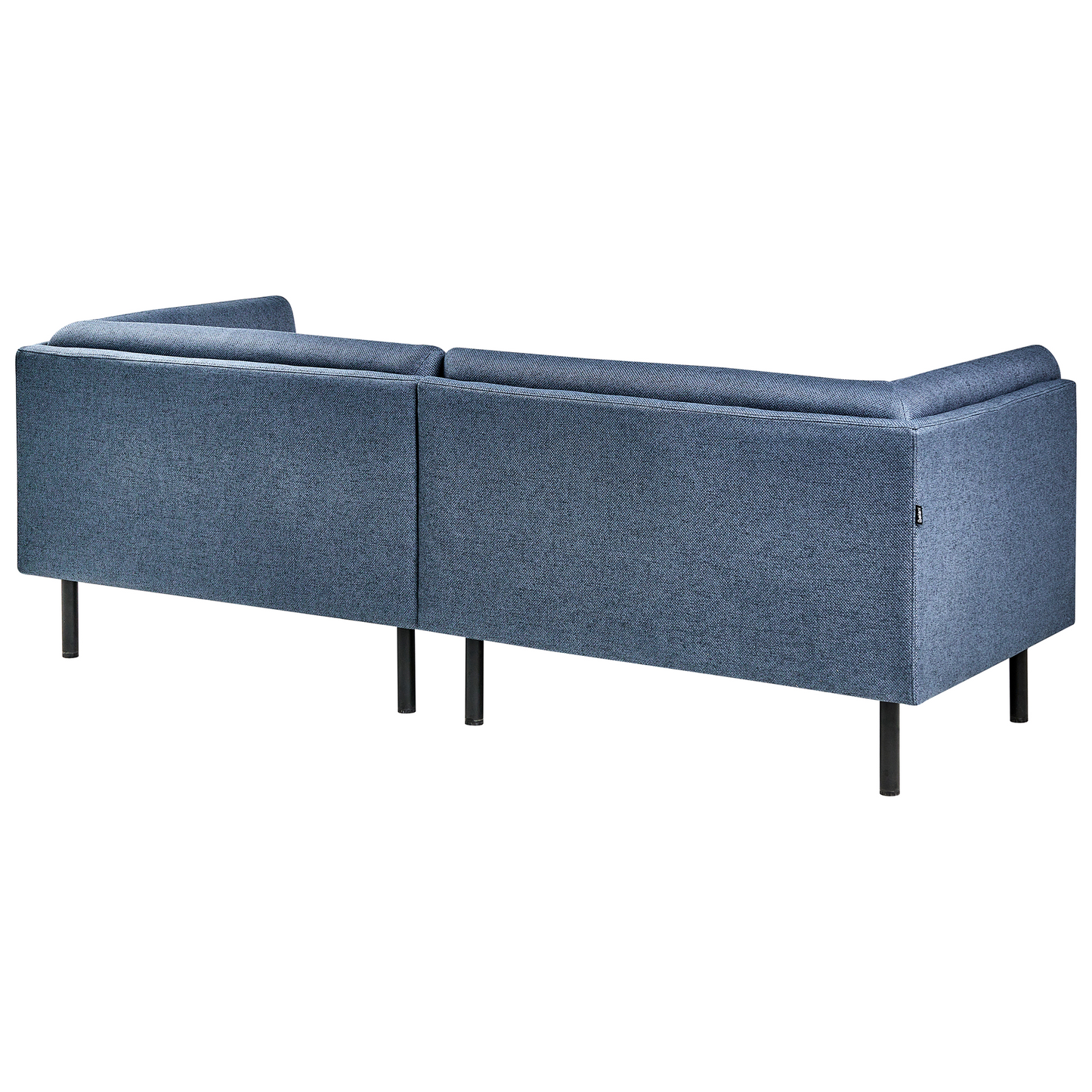 5 Seater Sofa Set Dark Blue Fabric With Metal Legs