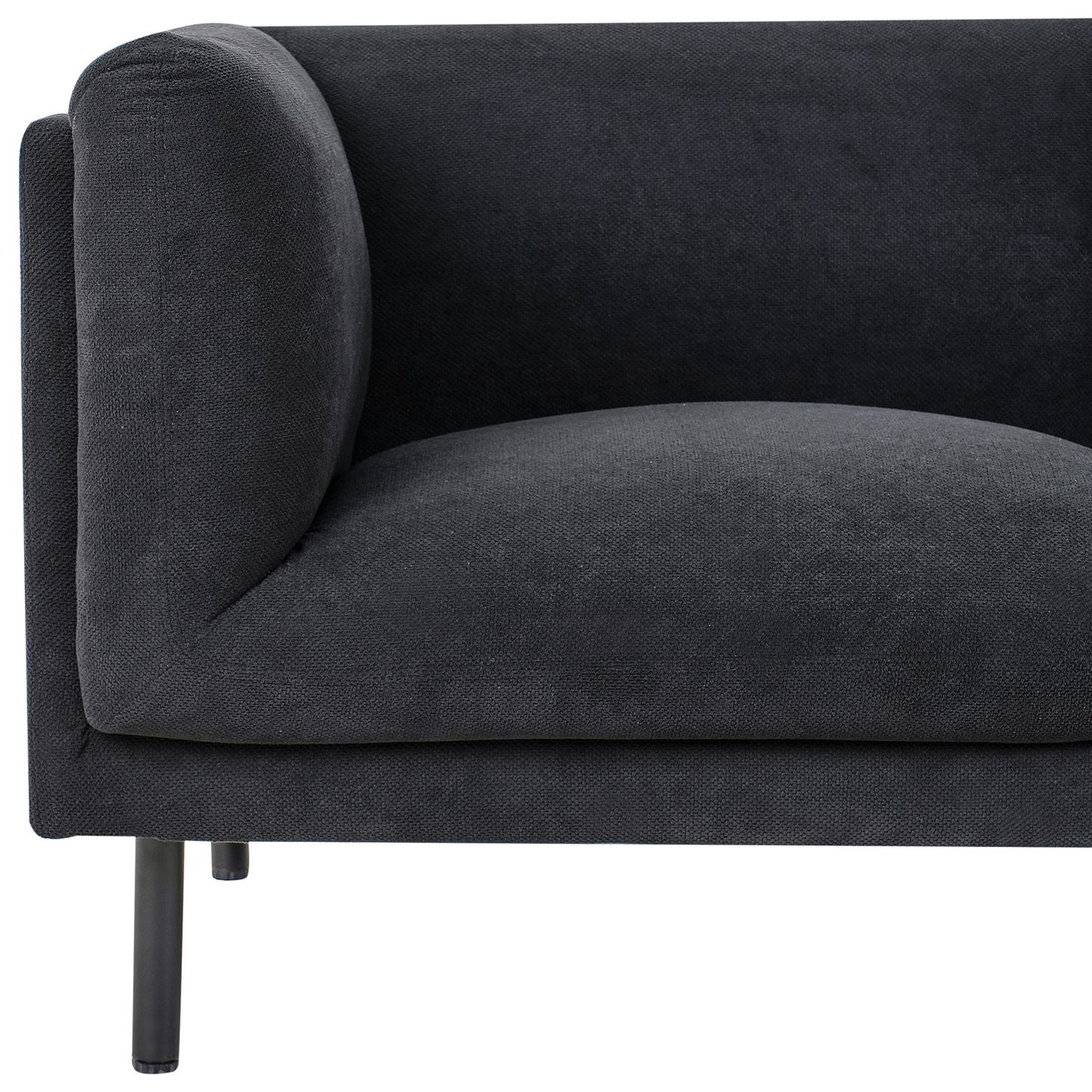 3 And 2 Seater Sofa Set Black Polyester Upholstered Living Room Furniture With Water Repellent Fabric