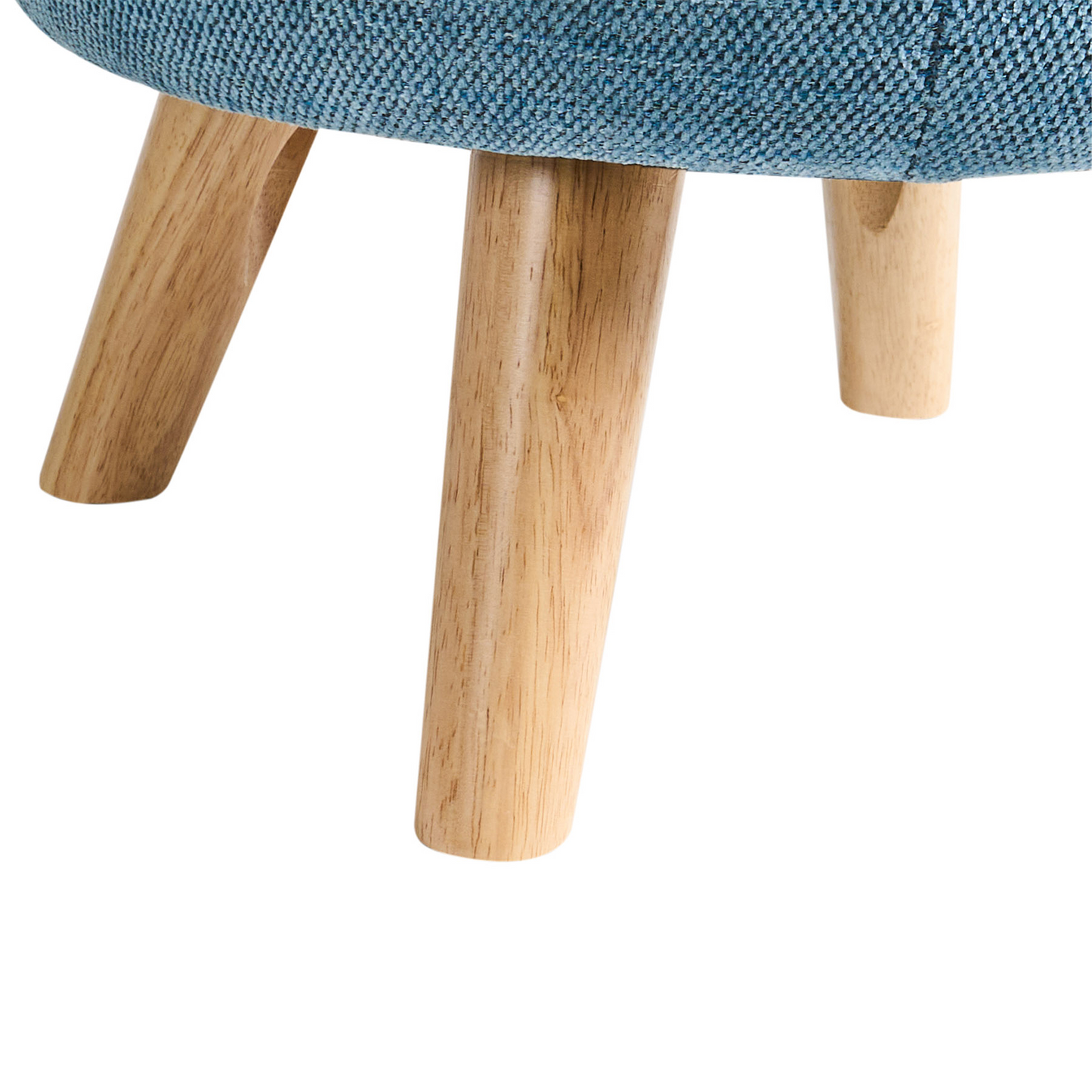 Pouffe Blue Chenille Storage Stool 40 x 41cm Modern Design