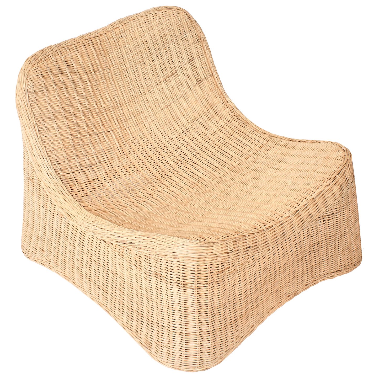 Natural Garden Armchair And Footstool Set For Outdoor Relaxation Low Stackable Lounge Chair
