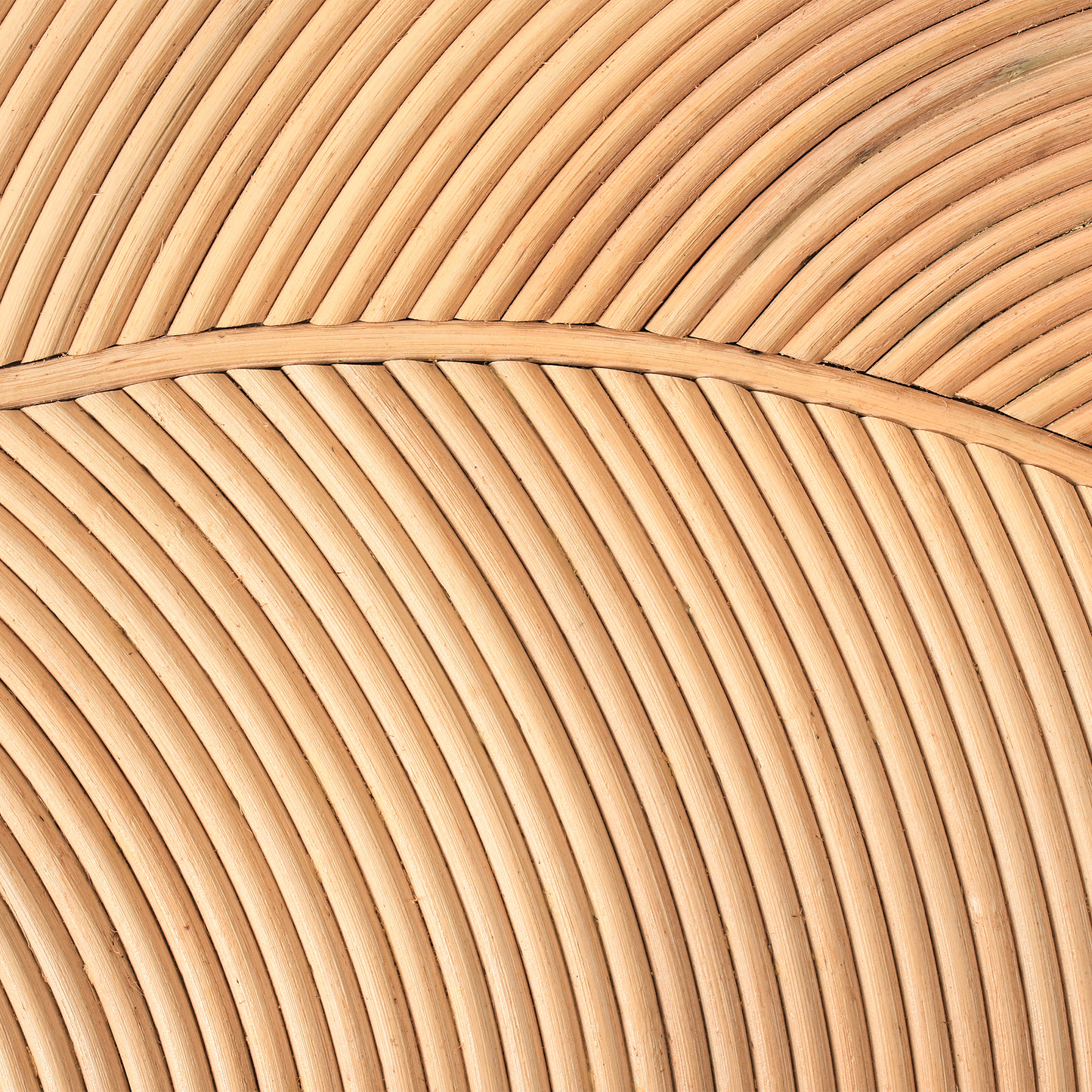 Nest Of 2 Coffee Tables Natural Rattan Leaves Design