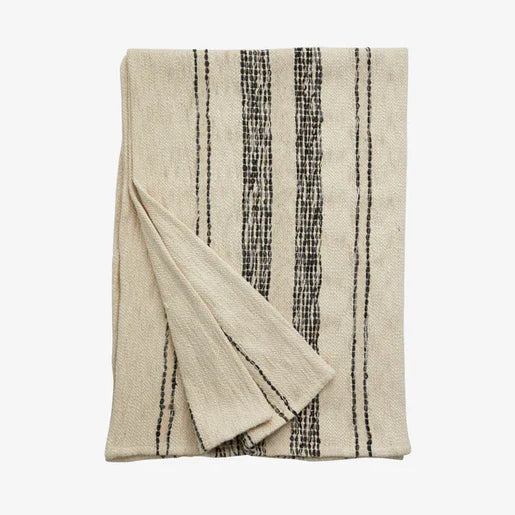 Slubby Cotton Handwoven Stripe Throw