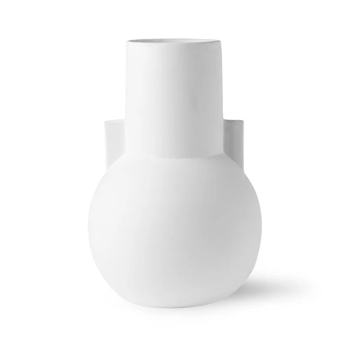 White Porcelain Vase with Round Bottom