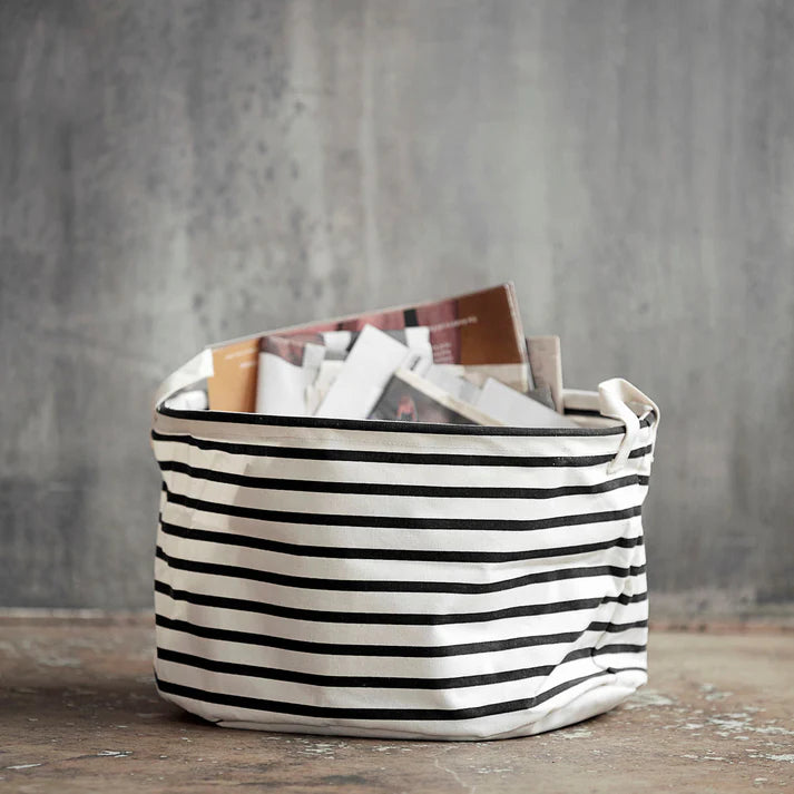 Wide Striped Cotton Laundry Bag