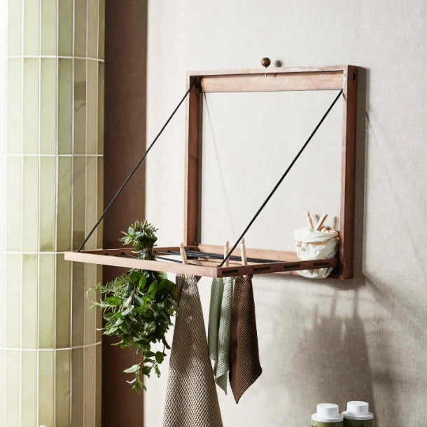 Drop Down Wooden Drying Rack