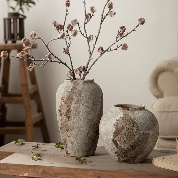 Aged Mud Ceramic Vase