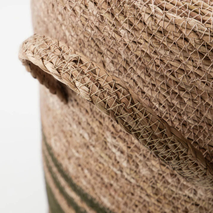 Jute and Rattan Laundry Basket with Lid