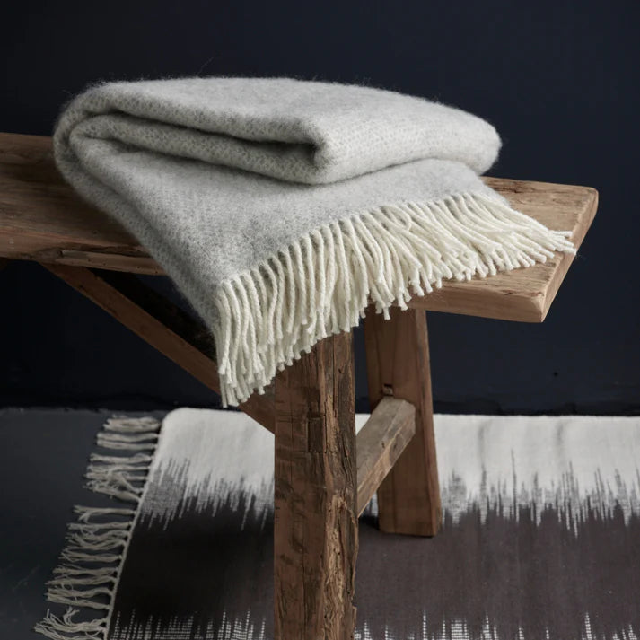 Grey Beehive Pure Wool Throw