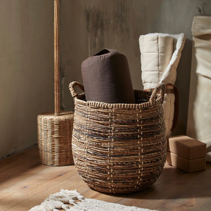 Banana Leaf and Rattan Laundry Basket