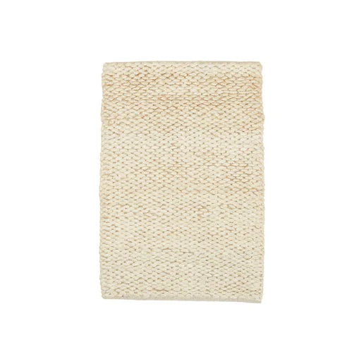 Natural Off White Handwoven Chunky Jute and Cotton Rug