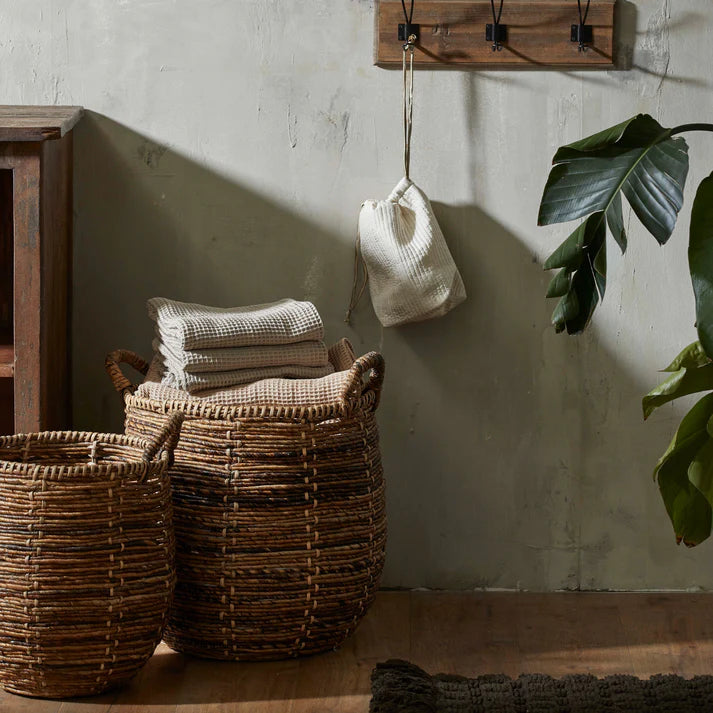 Banana Leaf and Rattan Laundry Basket