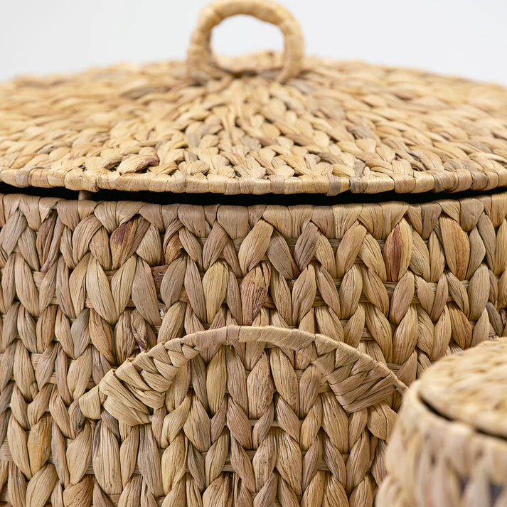 Water Hyacinth Laundry Basket with Lid