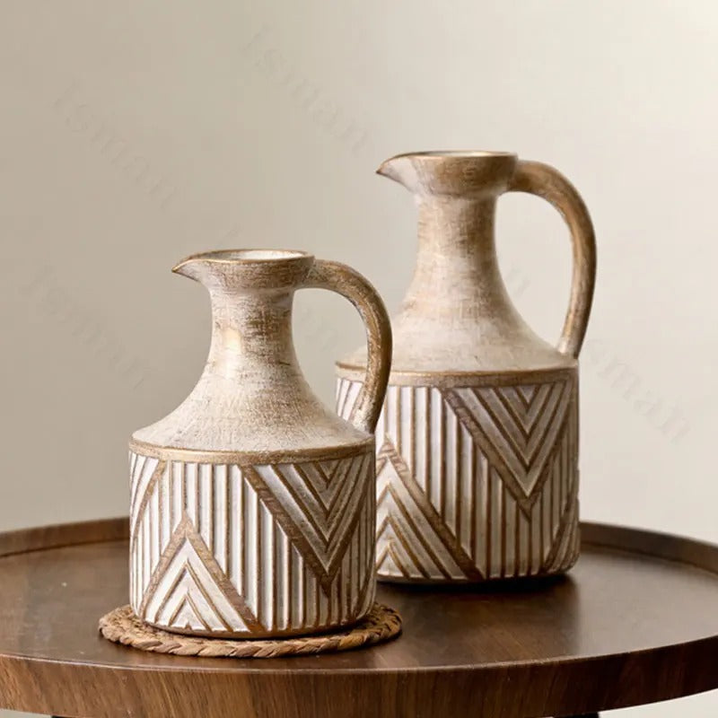 Aztec Pattern Ceramic Milk Jug Vase