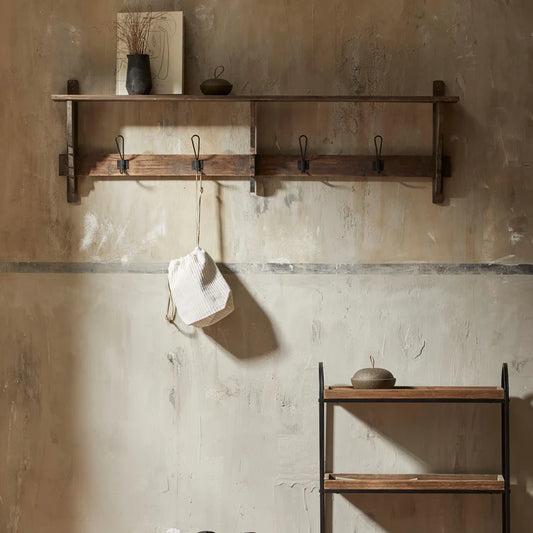 Reclaimed Shelf with Hooks