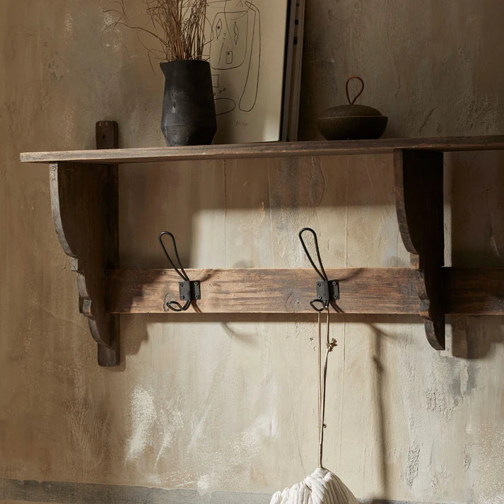 Reclaimed Shelf with Hooks