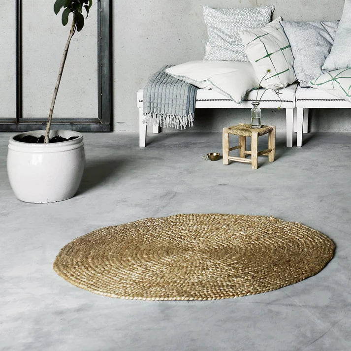 Natural Hemp and Jute Round Rug