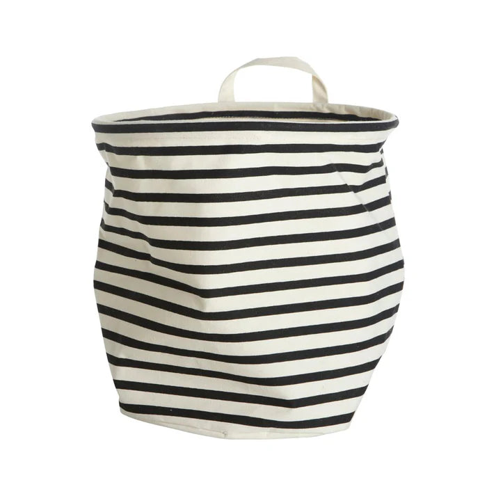 Round Striped Cotton Laundry Basket