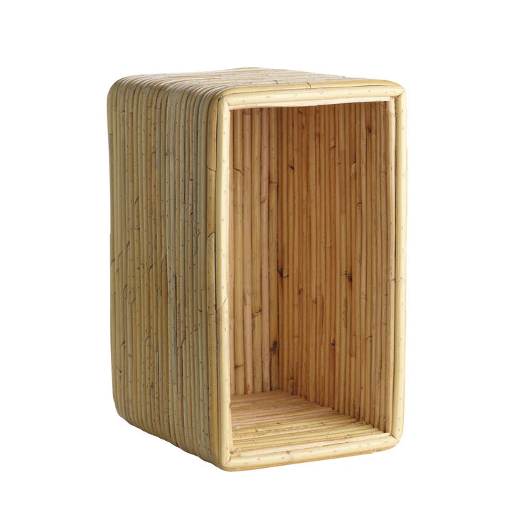 Ribbed Rattan Bedside Table