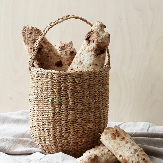 Small Seagrass Storage Basket with Handle