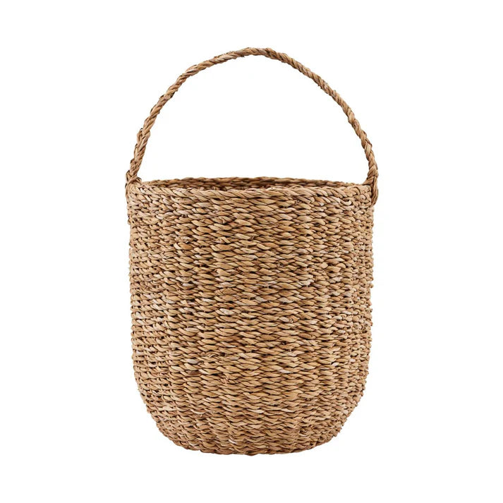 Small Seagrass Storage Basket with Handle