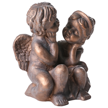Distressed Brown Child Figurine 32cm Indoor Outdoor