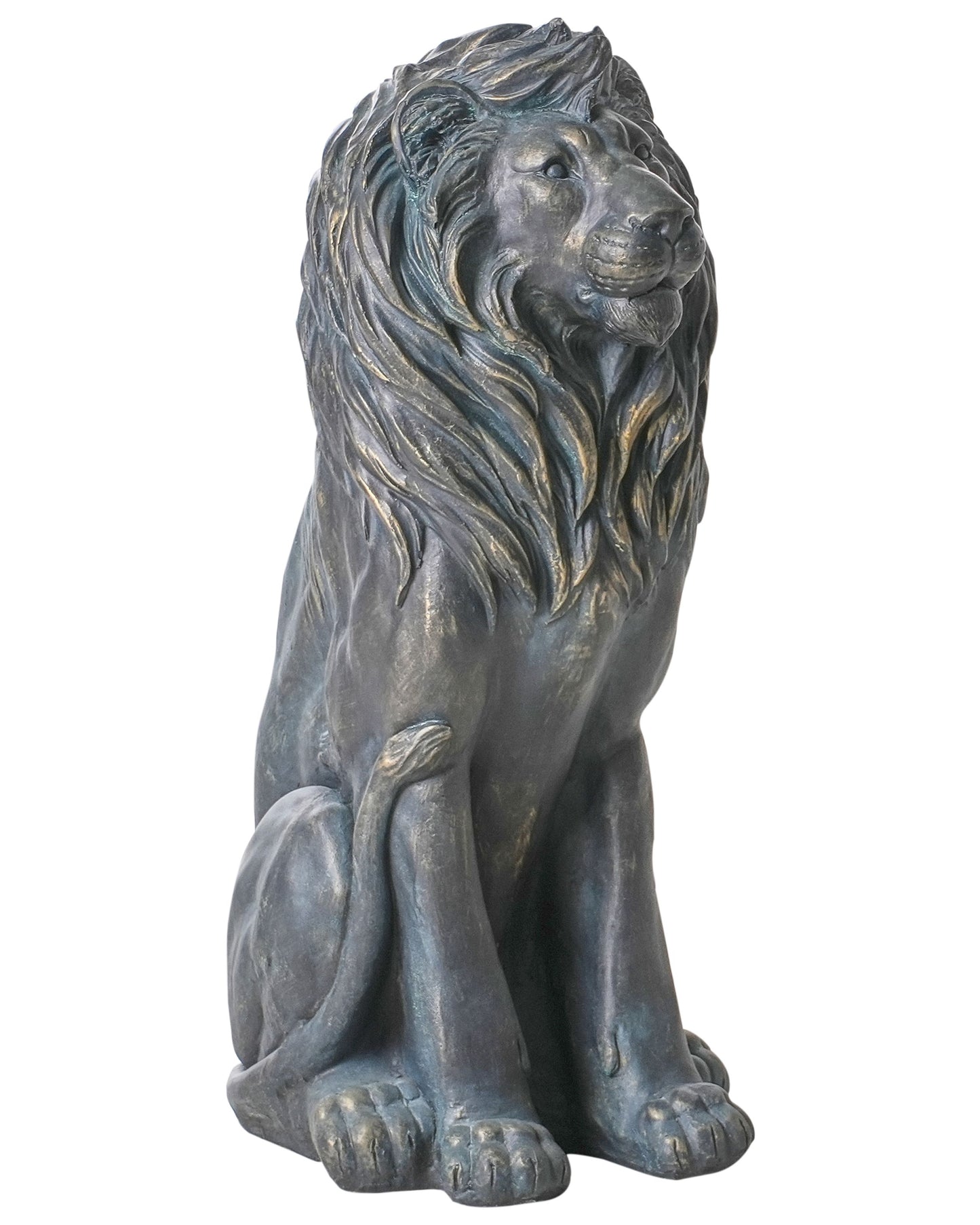 Everstone Lion Figurine 94cm Premium Indoor Outdoor Accent Piece With Distressed Finish
