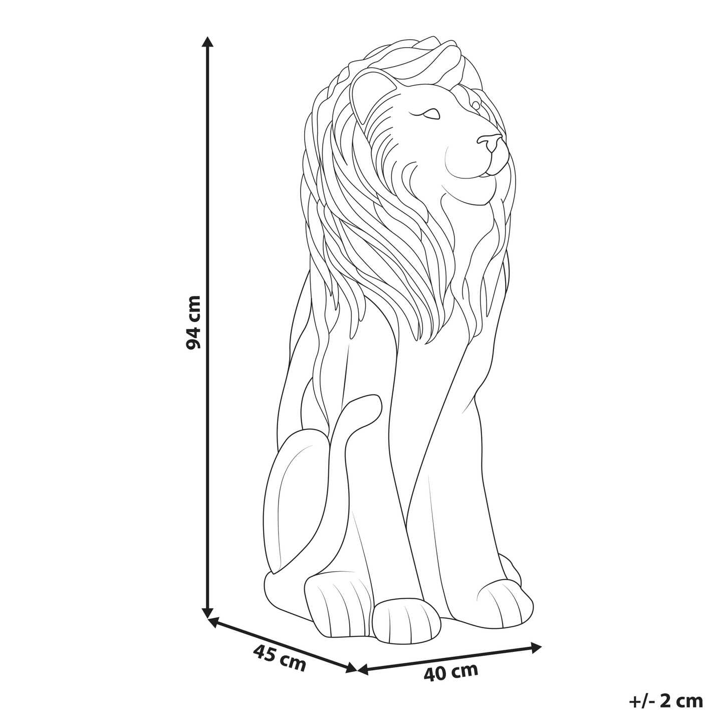 Everstone Lion Figurine 94cm Premium Indoor Outdoor Accent Piece With Distressed Finish