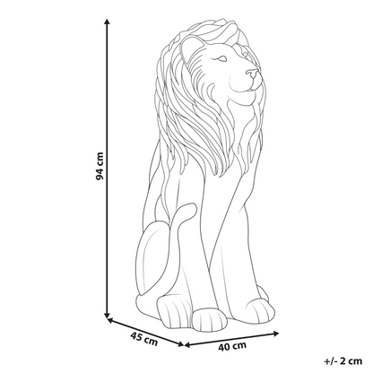 Everstone Lion Figurine 94cm Premium Indoor Outdoor Accent Piece With Distressed Finish