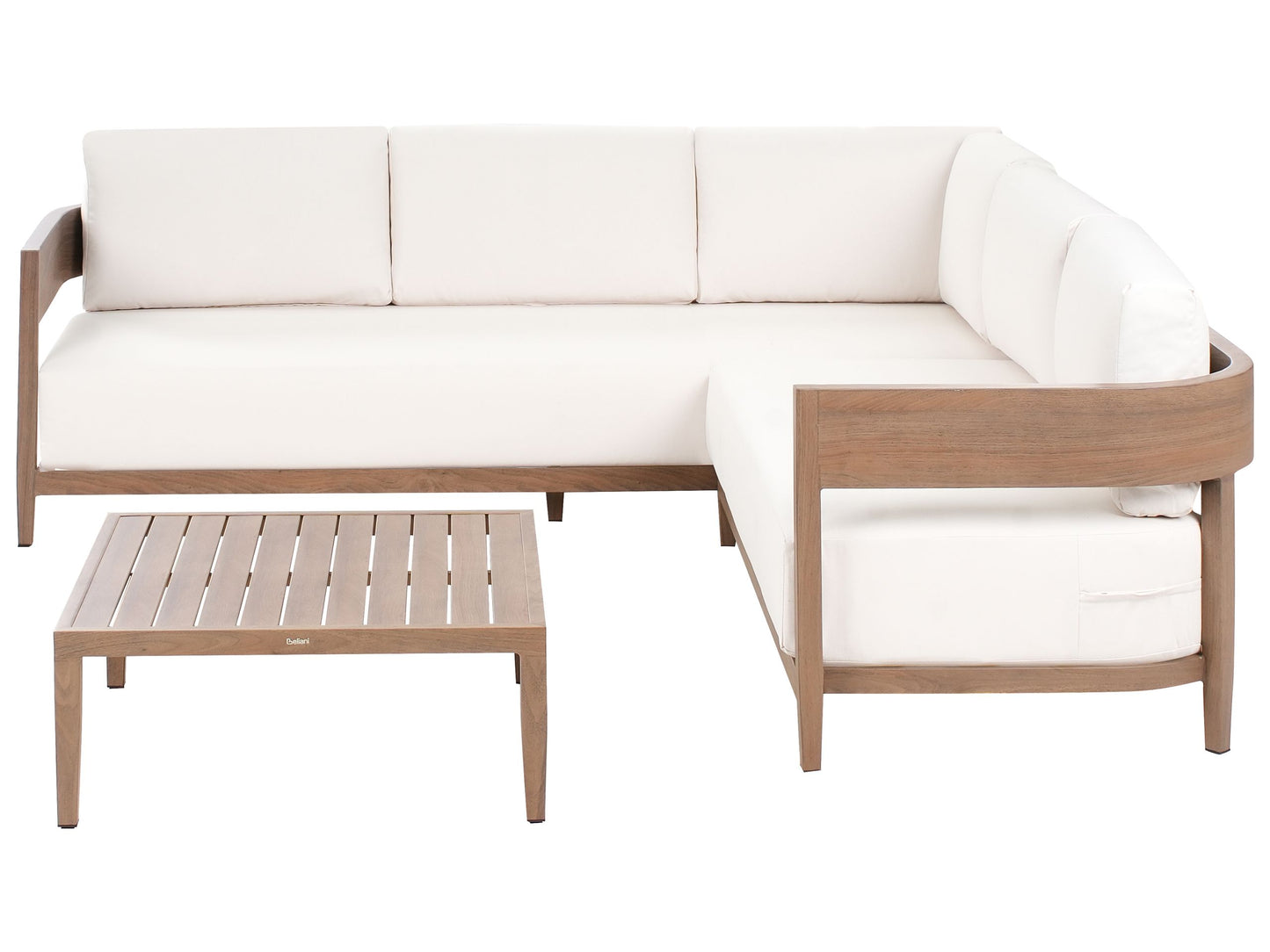 Corner Sofa Set Brown Aluminium 5 Seater Coffee Table