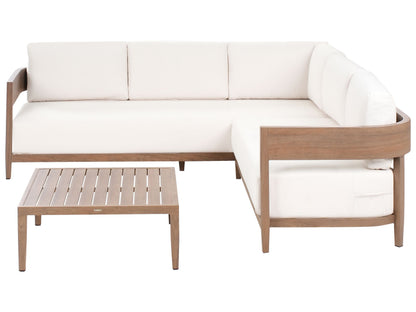 Corner Sofa Set Brown Aluminium 5 Seater Coffee Table
