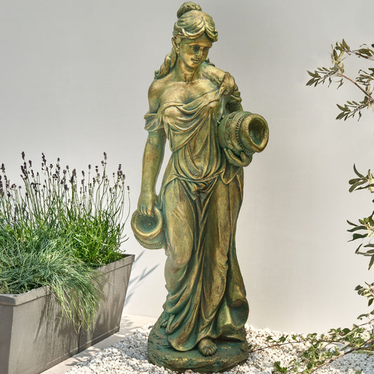 Heritage Woman Water Carrier Figurine Greek 115cm Green