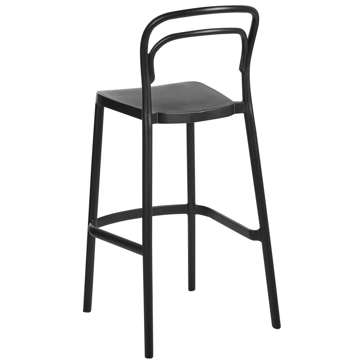 Home Set Of 2 Black Plastic Bar Chairs Weather Resistant