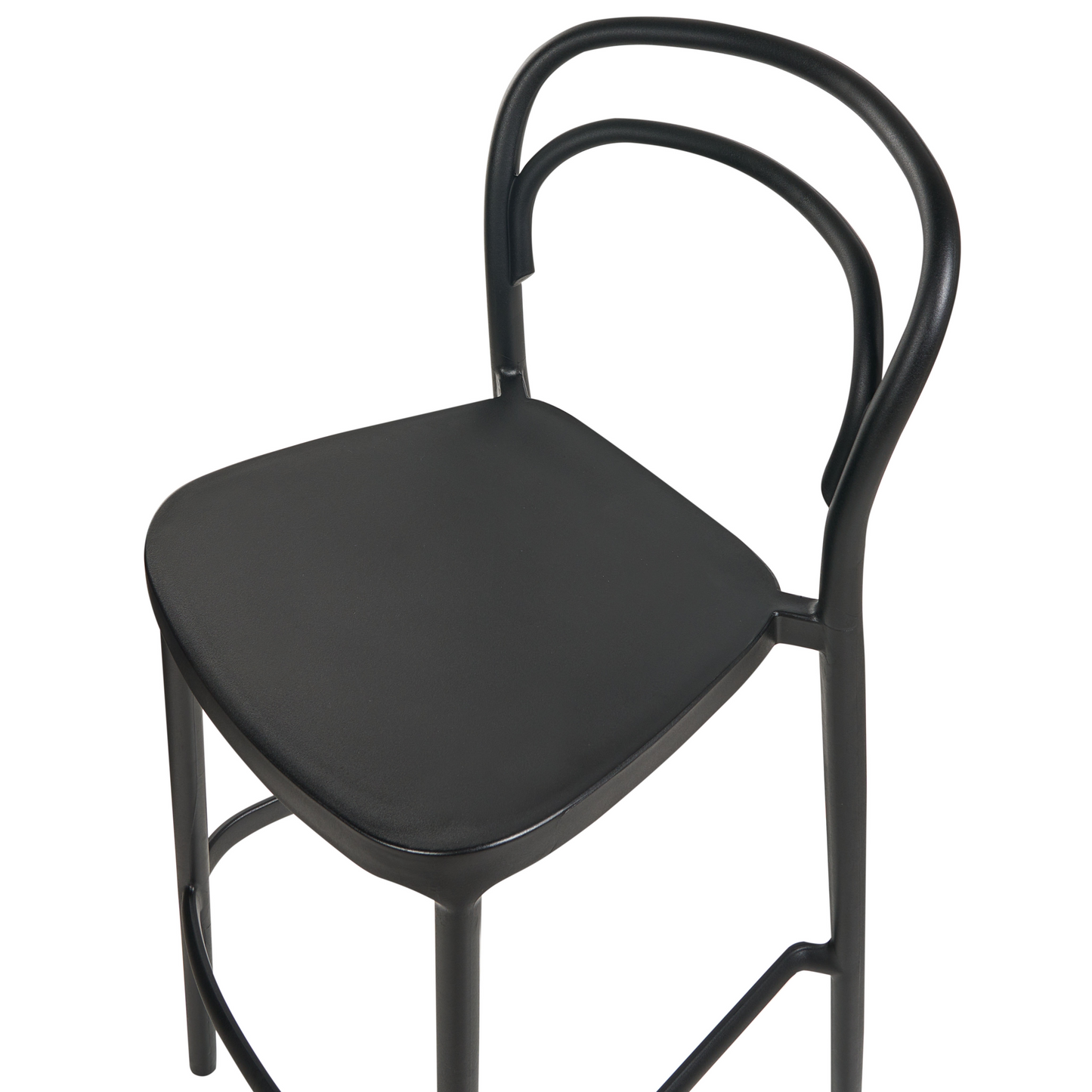 Home Set Of 2 Black Plastic Bar Chairs Weather Resistant