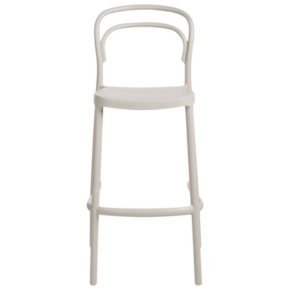 Beige Plastic Bar Chairs Set of 2 Weatherproof