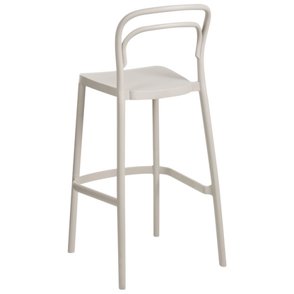 Beige Plastic Bar Chairs Set of 2 Weatherproof