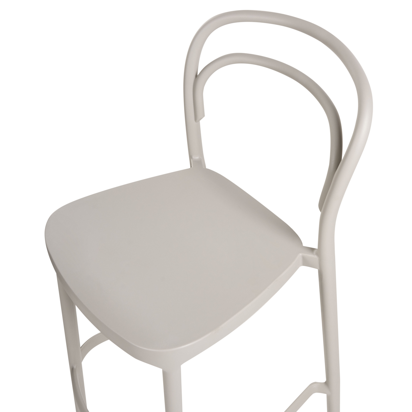 Beige Plastic Bar Chairs Set of 2 Weatherproof
