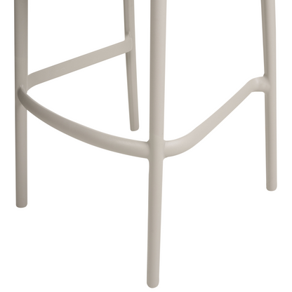 Beige Plastic Bar Chairs Set of 2 Weatherproof