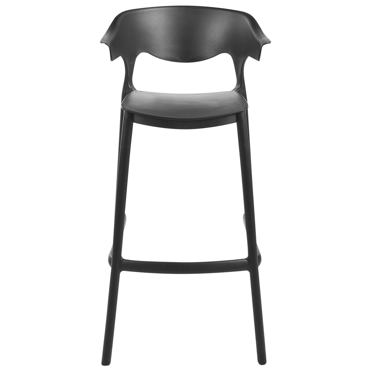 Garden Bar Chairs Set 2 Black Polypropylene Weather Resistant