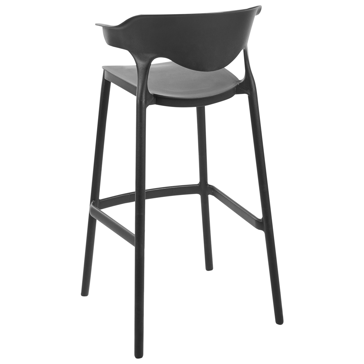 Garden Bar Chairs Set 2 Black Polypropylene Weather Resistant