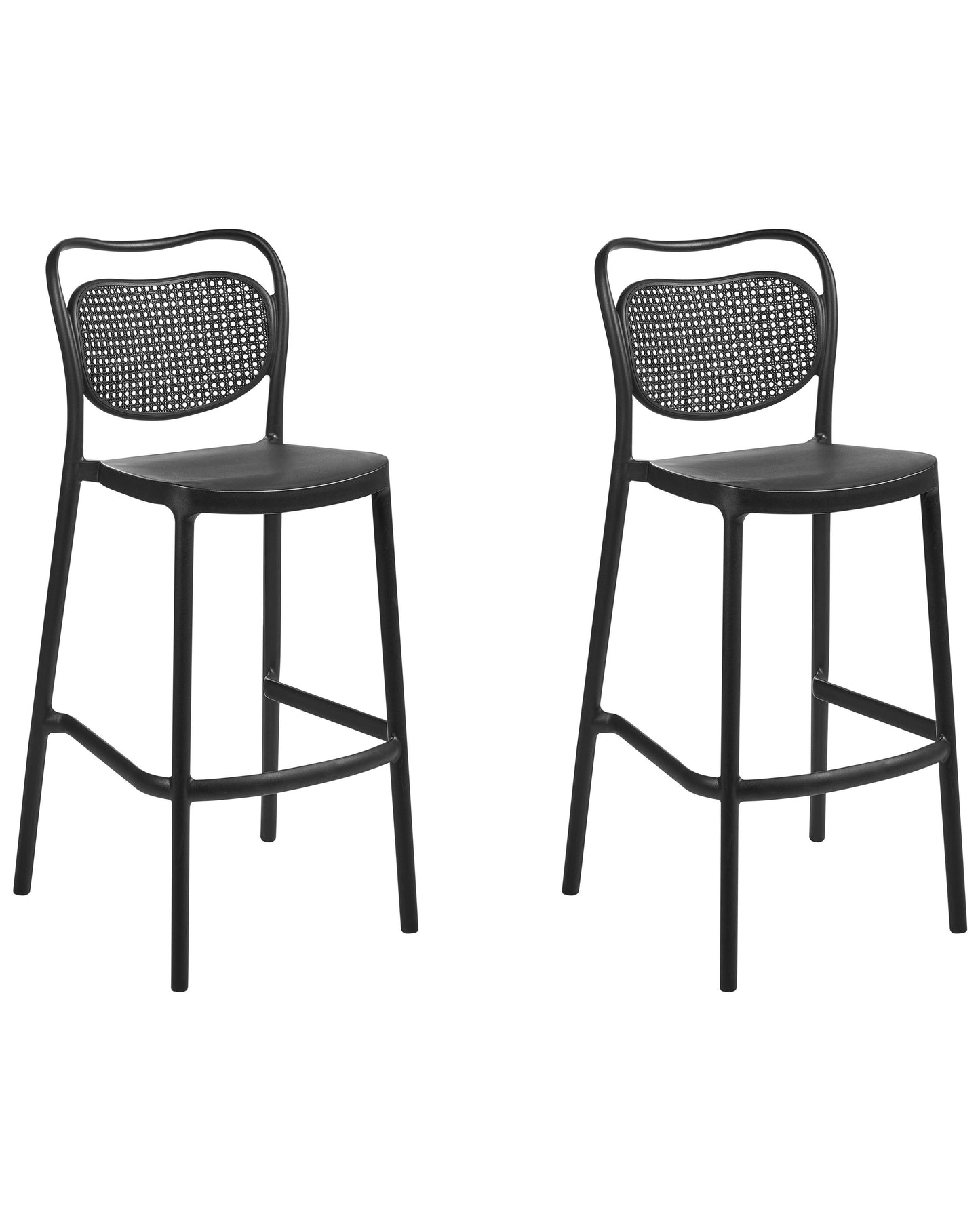Home Set of 2 Black Retro Bar Chairs Weatherproof Indoor Outdoor