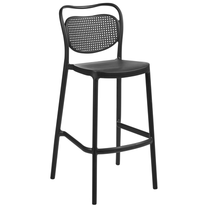 Home Set of 2 Black Retro Bar Chairs Weatherproof Indoor Outdoor