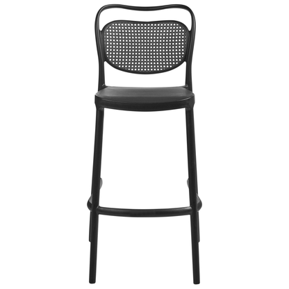 Home Set of 2 Black Retro Bar Chairs Weatherproof Indoor Outdoor