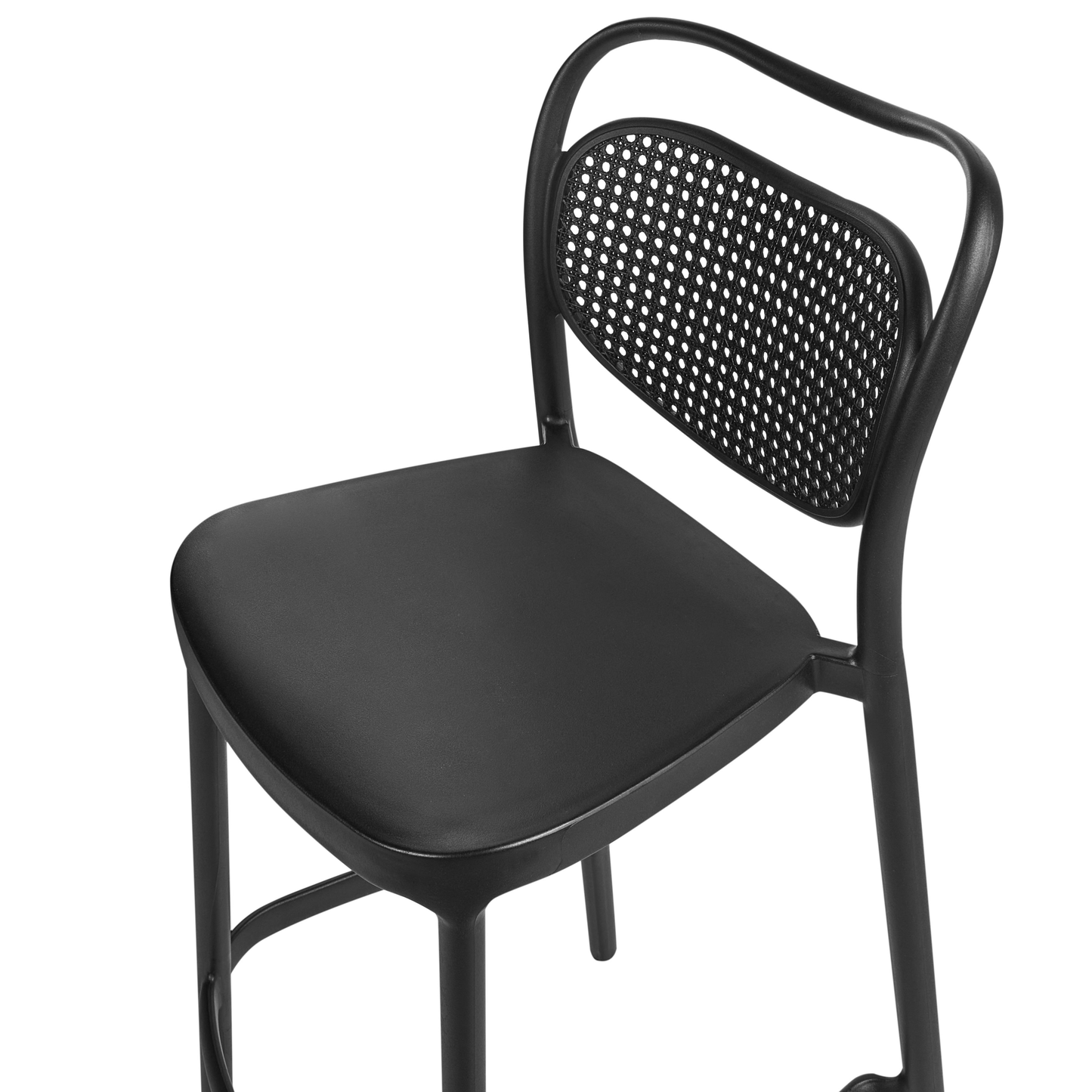 Home Set of 2 Black Retro Bar Chairs Weatherproof Indoor Outdoor